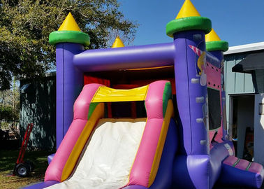 Purple Castle Princess 4 In 1 Combo Bounce House Water Slide Combo Populer