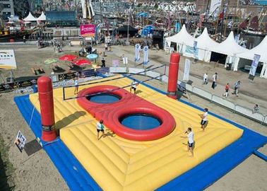Lapangan Voli Tiup Pantai Untuk Persewaan / Jumping Trampoline Inflatable Volleyball Field