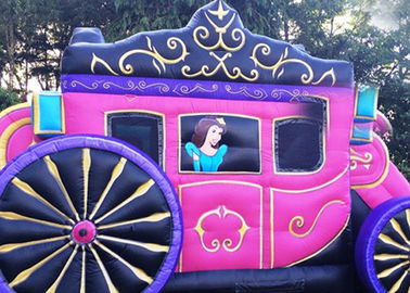 12 &amp;#39;x 18&amp;#39; Atau Ukuran Disesuaikan Anak-anak Pink Princess Inflatable Carriage Castle Dengan Percetakan