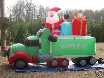 Produk Iklan Raksasa Tiup Hiasan Natal Santa Claus Dengan Mobil