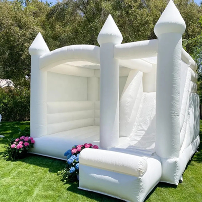 5x4m Kastil Goyang Komersial Putih Balita Rumah Bouncing Inflatable Bouncer Pernikahan