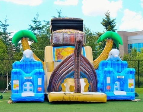 EN71 Inflatable PVC Bouncy Castle Combo Rumah Bouncing Dengan Slide
