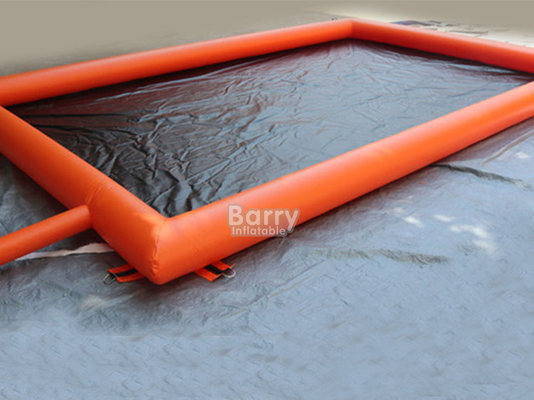 Permukaan PVC Anti-Slip Ya Dan Pengelasan Udara Panas Pengendalian Air Oranye Mat Cuci Mobil Inflatable