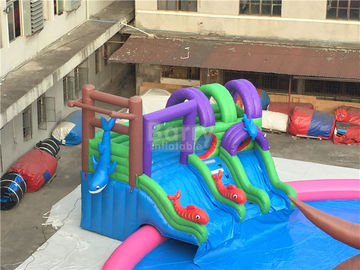 Giant Outdoor Inflatable Water Park, Anak Kustom Octopus Water Slide