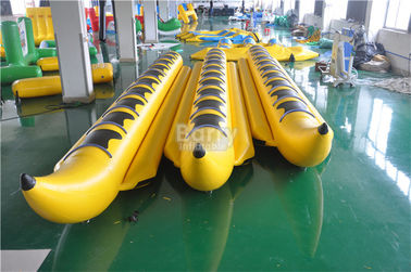 Kuning Inflatable Banana Boat PVC Air Terpal Mainan Untuk Taman Air