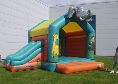 Gajah Inflatable Combo Jungle Bouncy Castle Slide Hire Untuk Play Park